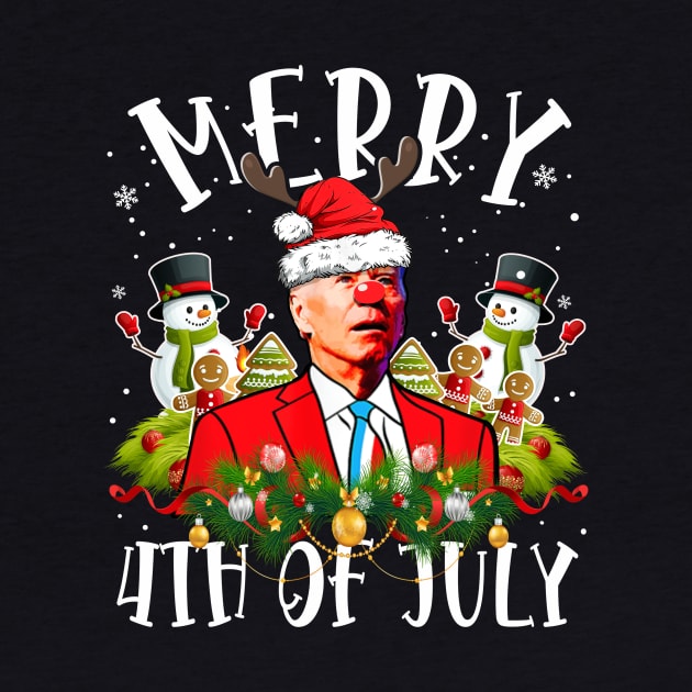 Funny Joe Biden Christmas Santa Hat Merry 4th Of July by kyoiwatcher223